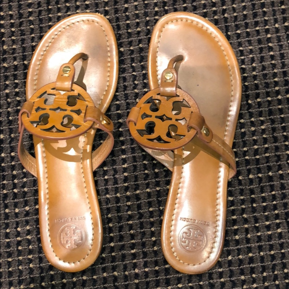Tory Burch Miller Sandals Vintage Vachetta Leather